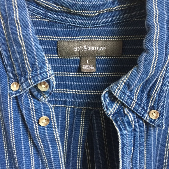 Vintage Demin Button Down with Stripes - Picture 3 of 4